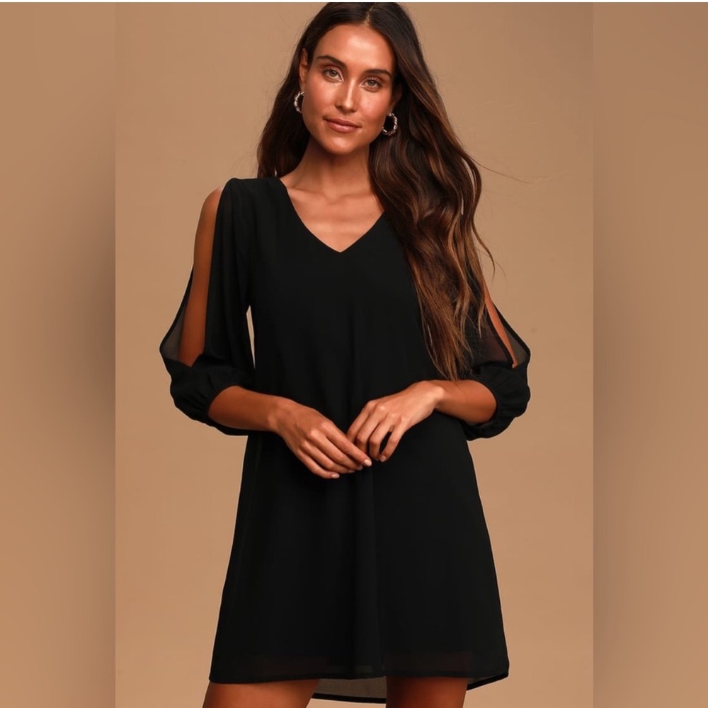 NEW Lulus Shifting Dears Long Sleeve Dress